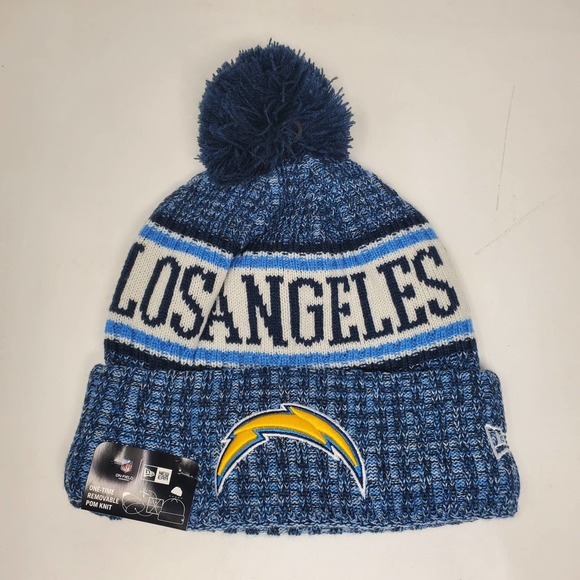 NWT New Era 2018 Sideline On Field Pom Beanie - Los Angeles Chargers - Picture 1 of 4